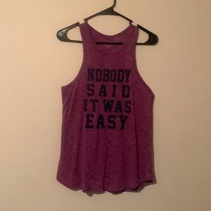 EVCR Active Tank Top Purple Women's Size Small‎ Nobody Said It Was Easy NEW